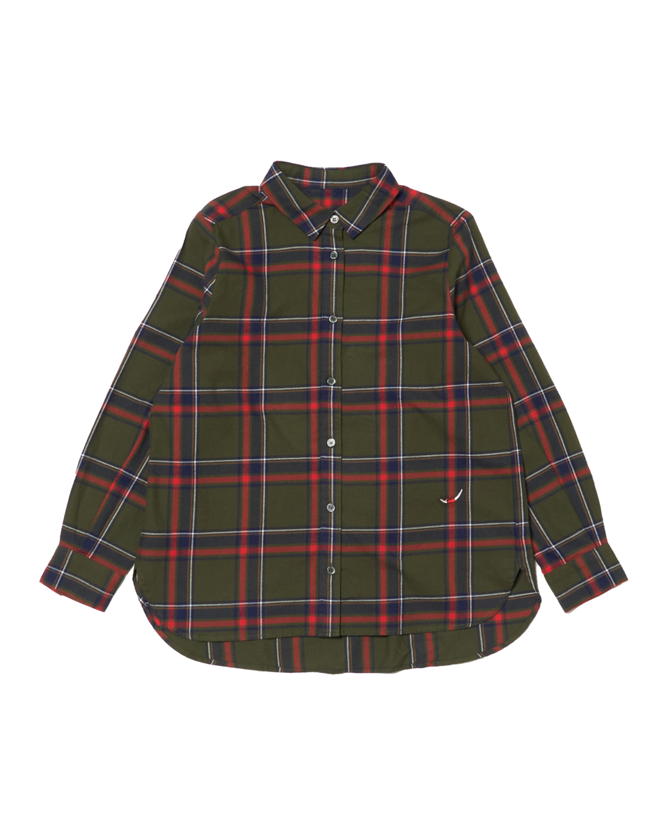 新品タグ付新品　ビエラチェックルーズシャツ　ブルー　フリーサイズ シャツ レディース チェック柄[品番：JOKW0015198]｜REAL STYLE