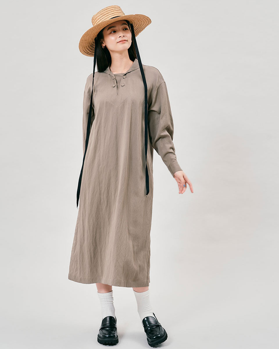 【ジャンティ】マゼンダカラー ※Ｌsize Aラインワンピース バイカラーラインワンピース（WHITE） - PINUE