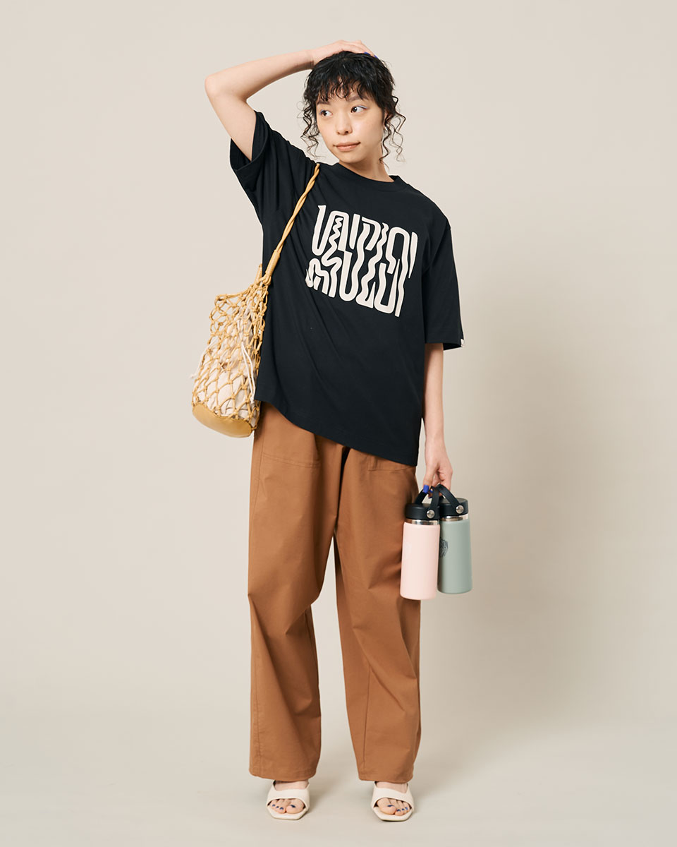 吸水速乾/接触冷感】＜コラボプリントT>ロゴプリントTシャツ