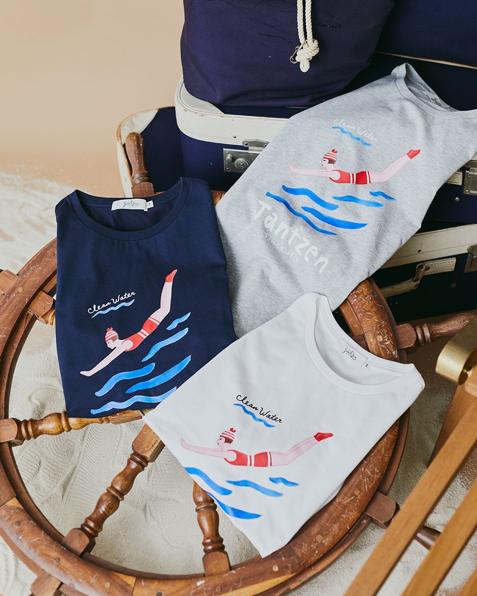 吸水速乾/接触冷感】＜コラボプリントT>DIVING GIRL Tシャツ