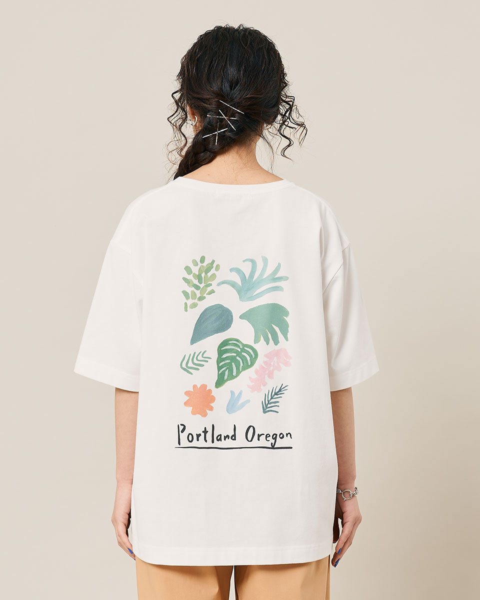 tシャツ 「接触冷感」Brote de flor リーフプリントカットソー レディース 接触冷感】Brote de flor リーフプリントカットソー(カットソー