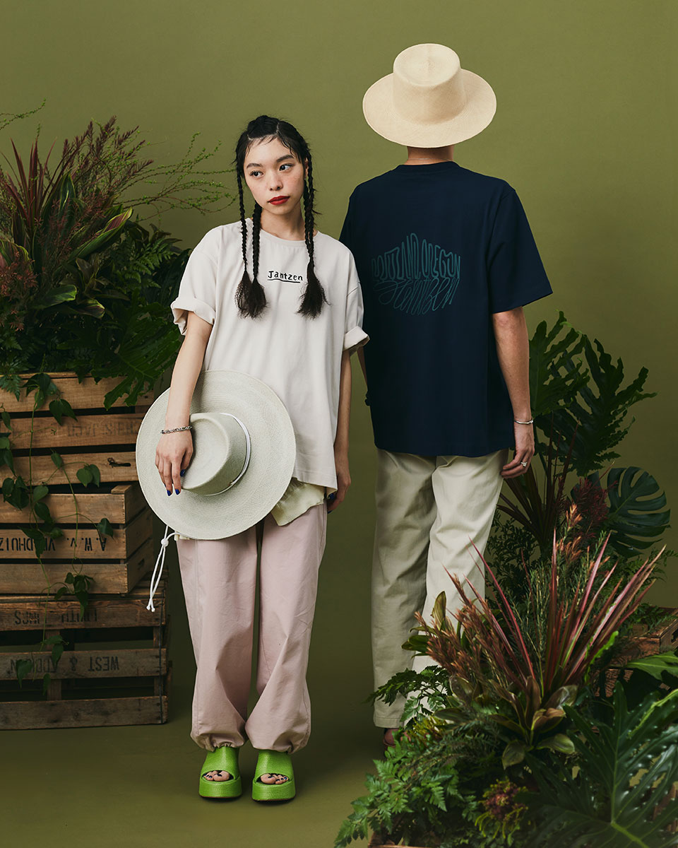 吸水速乾/接触冷感】＜コラボプリントT>リーフTシャツ | JANTZEN