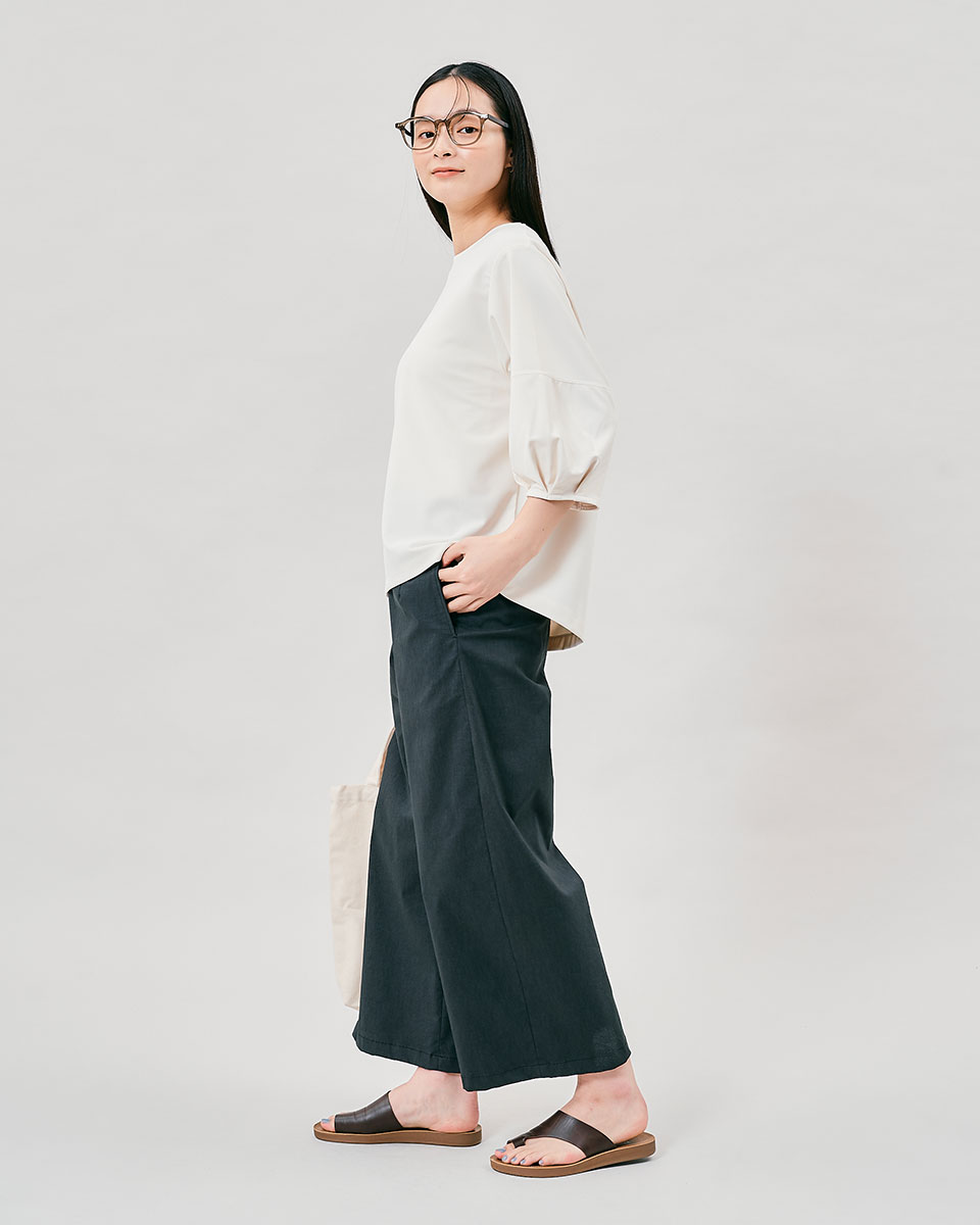 接触冷感】麻混ハイパーストレッチワイドパンツ | JANTZEN
