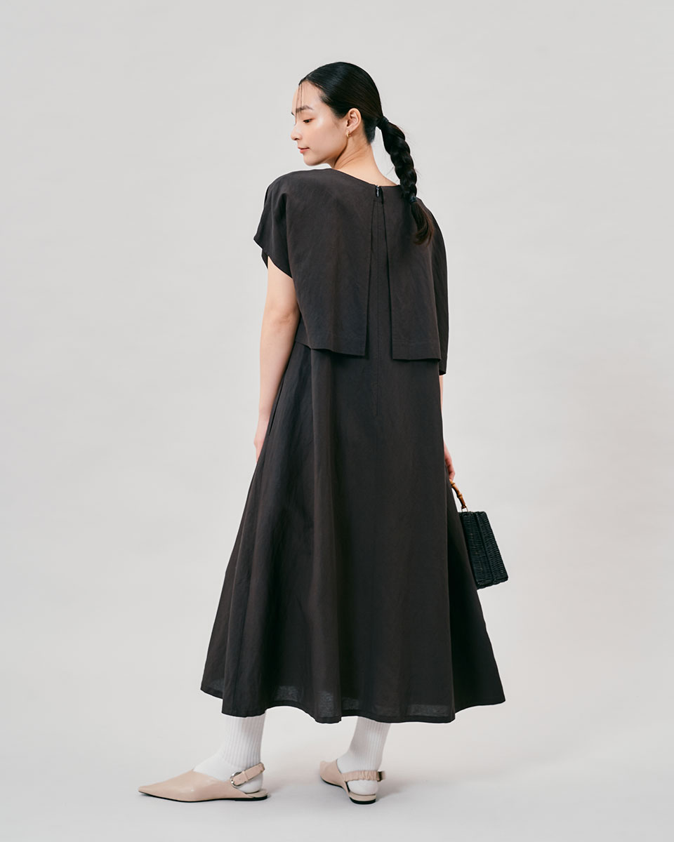 エムプルミエ　リネンワンピース リネンライクウエストリボンワンピース | m-i-d | M-PREMIER