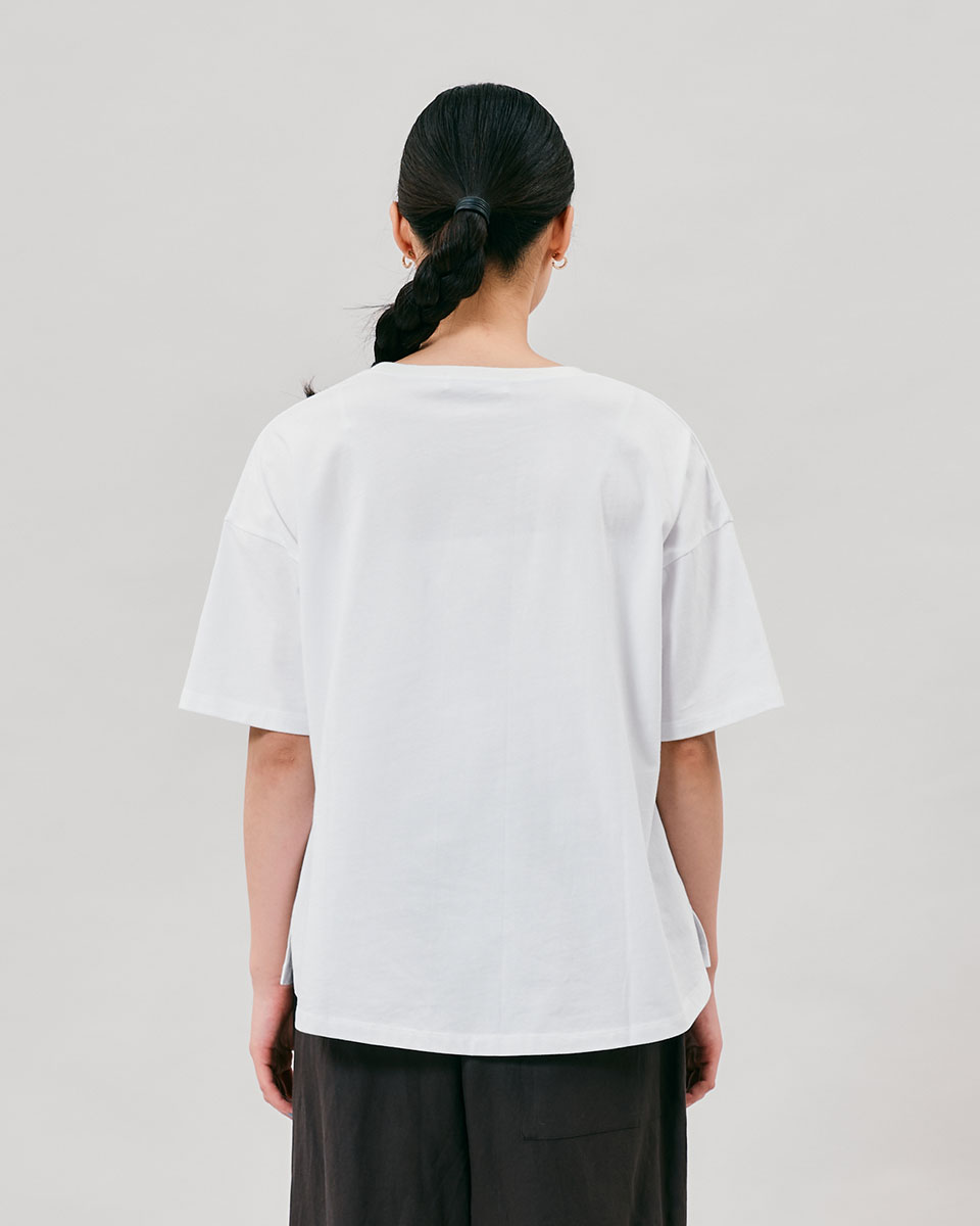 PERMANENTE◆Tシャツ/2/コットン/BRW/PE01JJ176 ワンフォークロージング 1111clothing ◇STARTER ショート丈