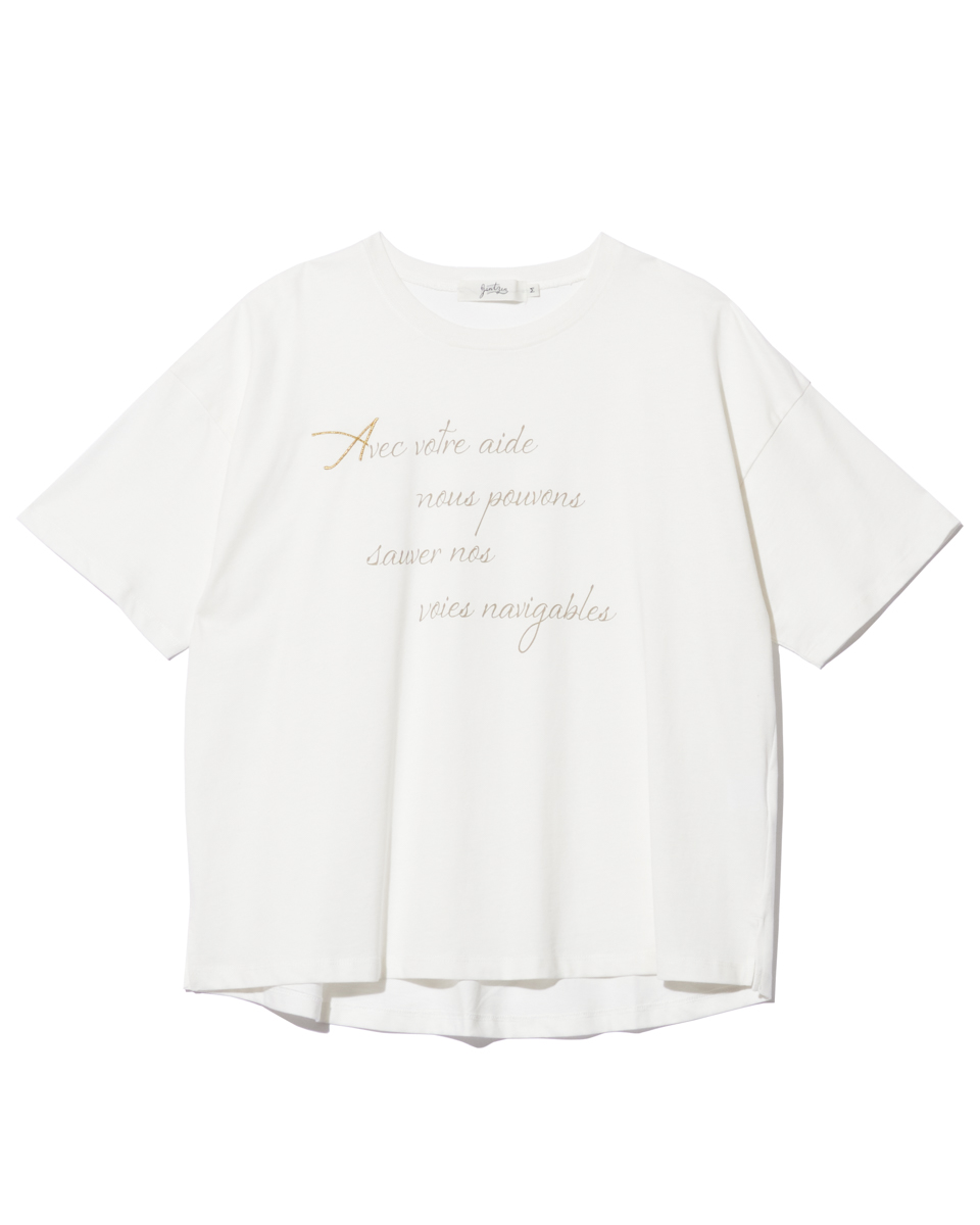 French Logo-PrintコットンジャージＴシャツ 24 新作 GUCCI エンブロイダリー コットンジャージー Tシャツ