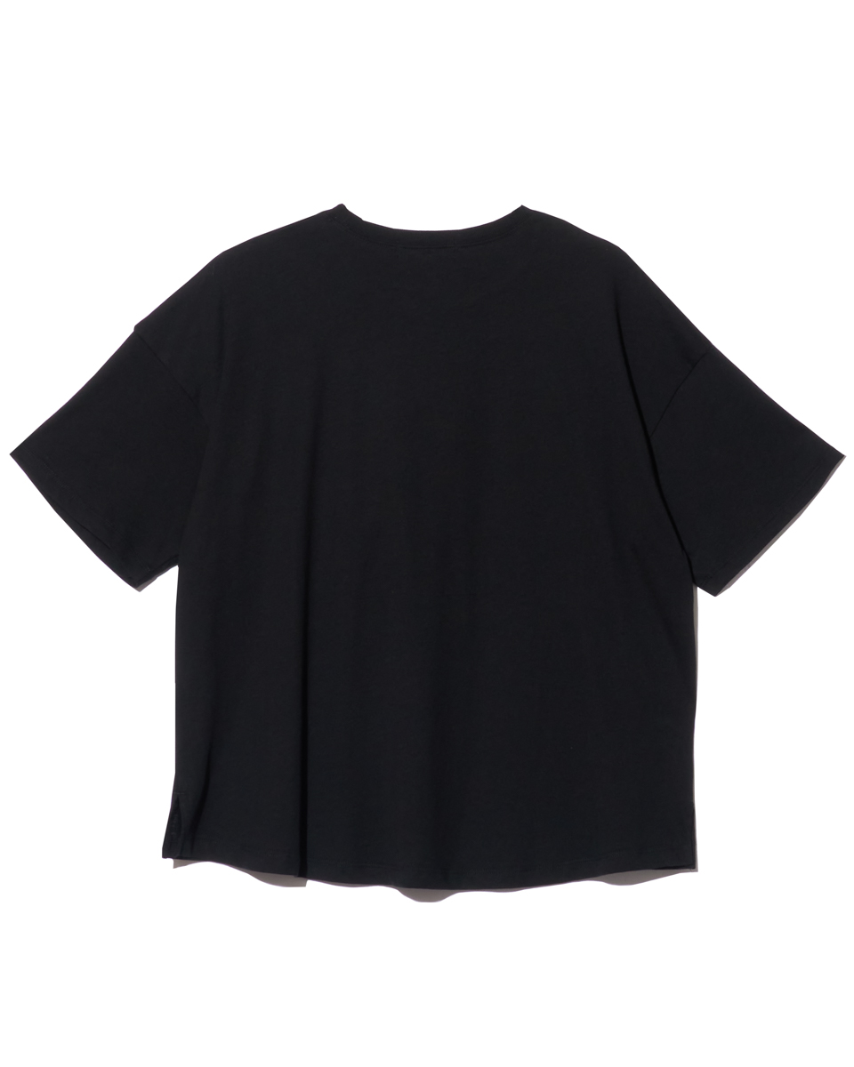 ゼリトスTシャツ（コットン） ブラック クルーネックTシャツ(7分袖)(綿100%・洗濯機OK) - ファッション