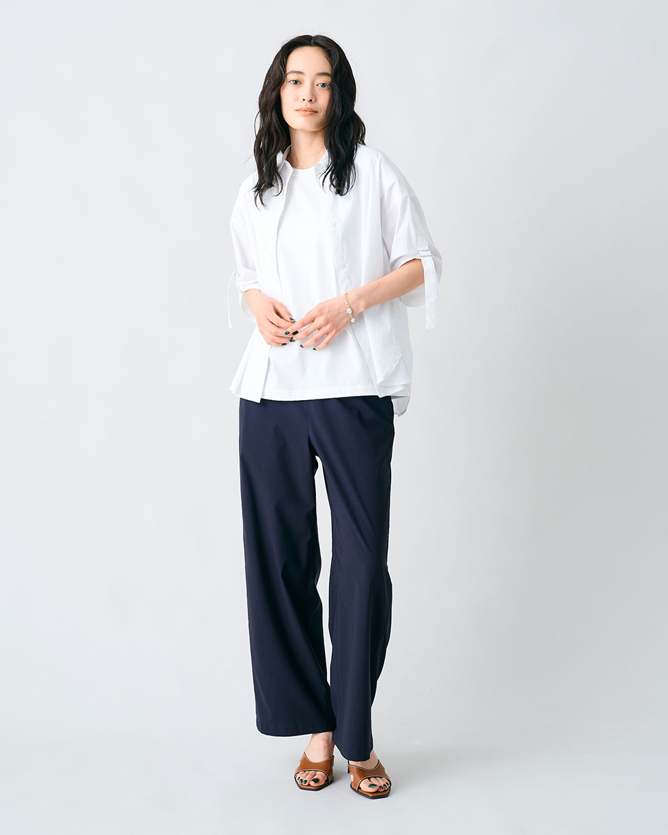 ホワイト/ネイビー ゴルフシャツ ショートスリーブ セール】【new balance golf】ハーフスリーブ モックネック プル